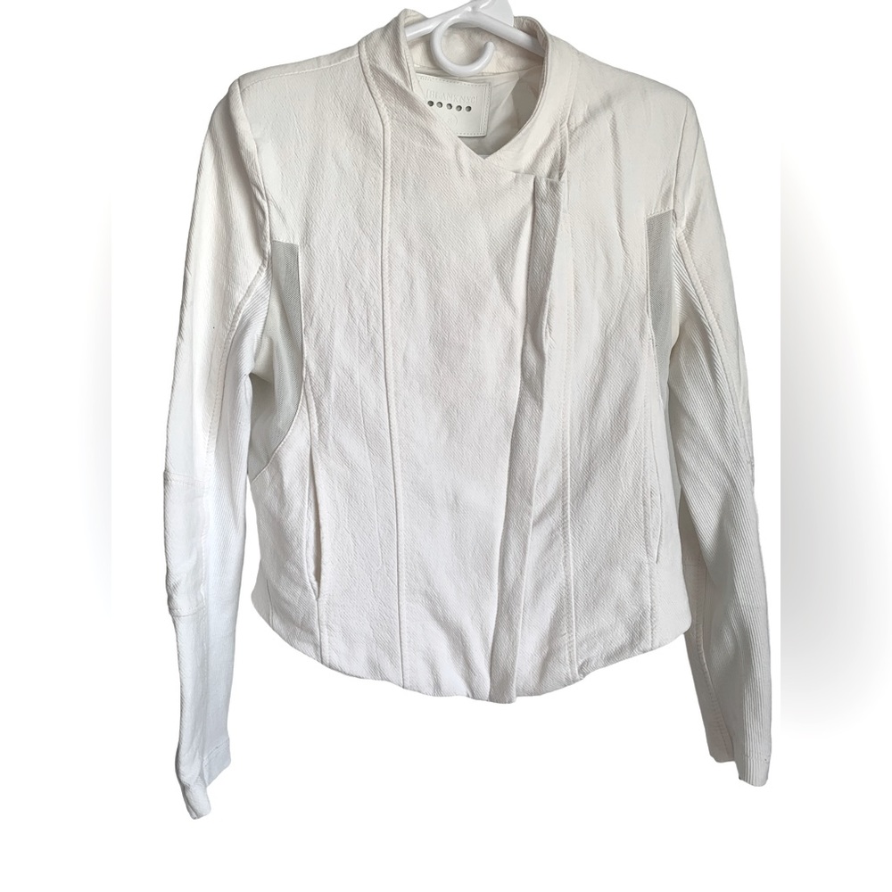 BLANKNYC White Moto Jacket with mesh details size small - Picture 4 of 11